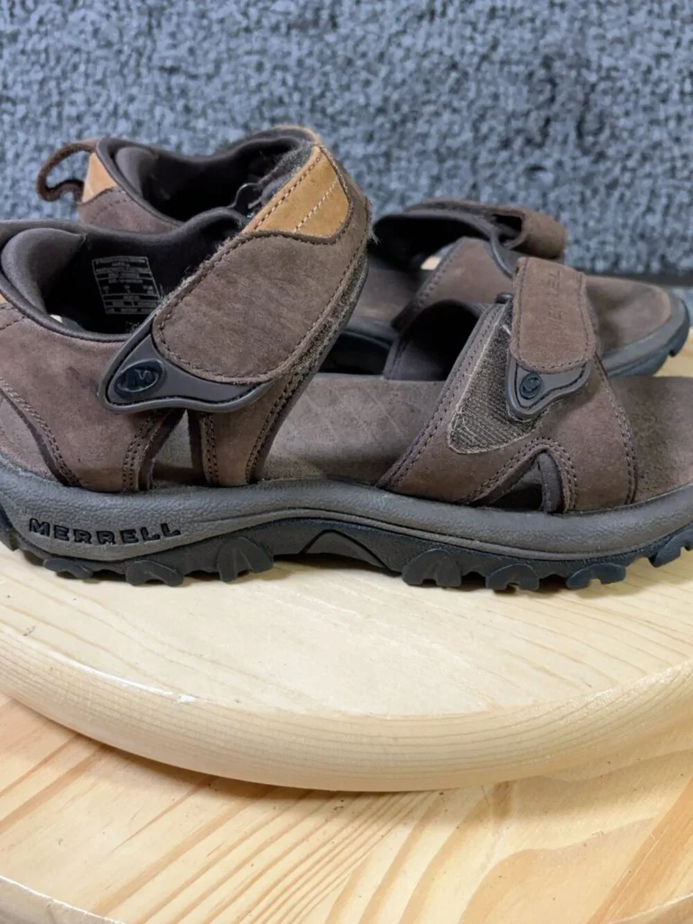 Merrell Strider IV Hiking Sandals Mens Size 7 Brown Leather Outdoor Trail Shoes
